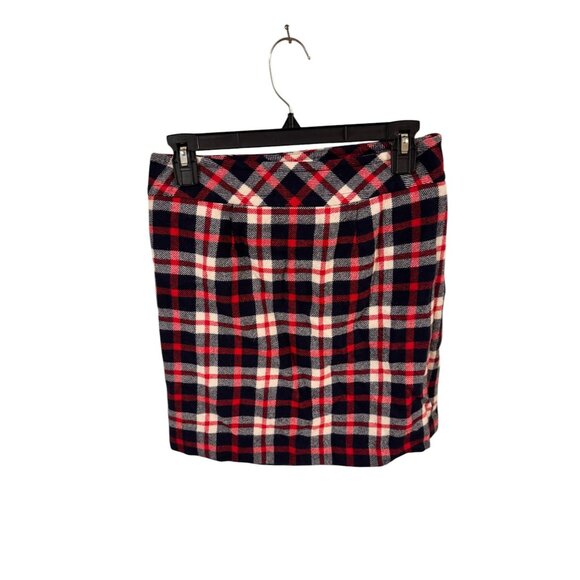 Talbots Petites 2P Plaid Wool Blend Skirt Red & Navy - Picture 11 of 11